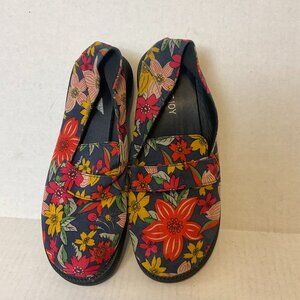 Rerejoy Loafers 43 Blue Red Yellow Green Floral Low Heel
